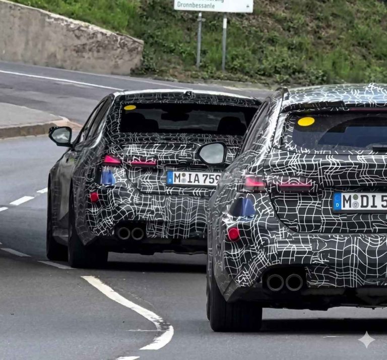 BMW M5 i M5 Touring 2027 przyłapane razem na Nürburgringu. Co wiemy o…